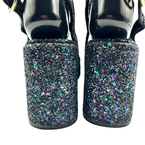 Shelly's London‎ Women's Chester Slingback Glitter Block Heel Pumps Size 6.5 - Picture 9 of 15